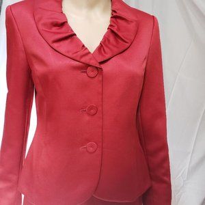 Kasper Skirt Suit Red 2 Piece Set Size Petite 8P